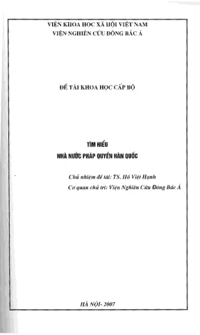 Tìm Hiểu Về Nhà Nước Pháp Quyền Hàn Quốc