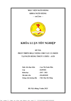 Phát Triển Hoạt Động Cho Vay Cá Nhân Tại Ngân Hàng TMCP