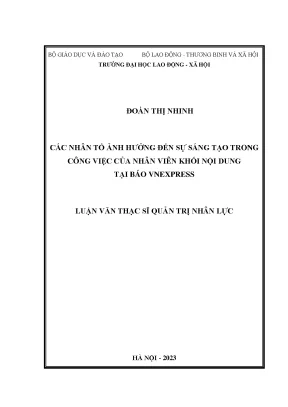 Những Nhân Tố Ảnh Hưởng Đến Sự Sáng Tạo Của Nhân Viên