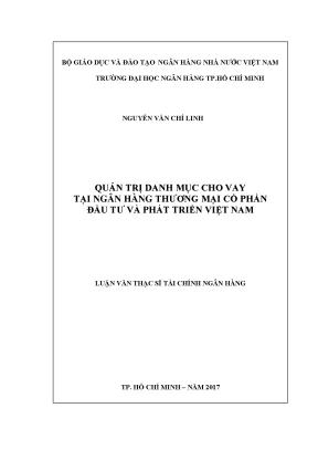 Quản Trị Danh Mục Cho Vay Tại Ngân Hàng Thương Mại Cổ