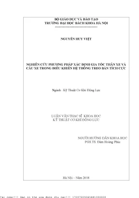 Nghiên Cứu Phương Pháp Xác Định Gia Tốc Thân Xe Trong Hệ