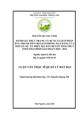 Đánh Giá Giải Phóng Mặt Bằng Tại Huyện Thái Thụy, Tỉnh