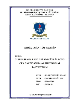 Giải Pháp Tăng Chỉ Số Biên Lãi Ròng Của Ngân Hàng Thương
