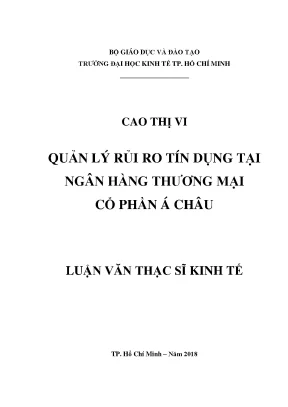 Quản Lý Rủi Ro Tín Dụng Tại Ngân Hàng TMCP Á Châu: