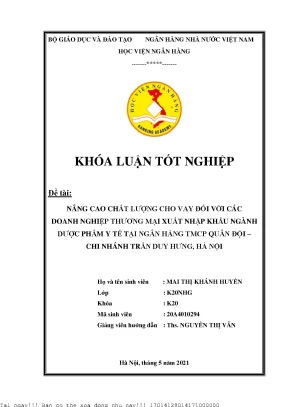 Nâng Cao Chất Lượng Cho Vay Doanh Nghiệp Xuất Nhập Khẩu