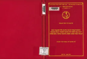 Phát Triển Tín Dụng Xuất Nhập Khẩu Tại Bắc Ninh Trong