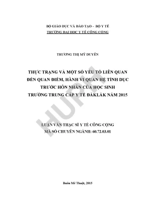 Thực Trạng Quan Điểm và Hành Vi Quan Hệ Tình Dục Trước