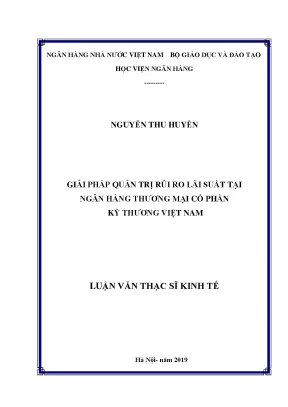 Giải Pháp Quản Trị Rủi Ro Lãi Suất Tại Ngân Hàng Thương