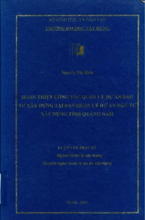 Quản lý dự án đầu tư xây dựng tại tỉnh Quảng Nam