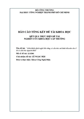Nghiên Cứu Điều Khiển Thích Nghi Bền Vững Cho Ổ Từ 