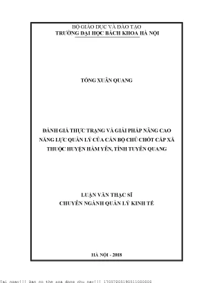 Nâng cao năng lực quản lý cán bộ cấp xã tại huyện Hàm