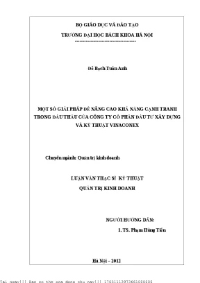 Giải Pháp Nâng Cao Khả Năng Cạnh Tranh Trong Đấu Thầu