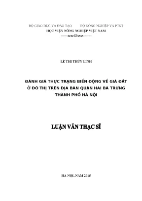 Đánh Giá Biến Động Giá Đất Đô Thị Tại Quận Hai Bà Trưng,