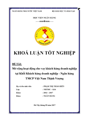 Mở Rộng Hoạt Động Cho Vay Khách Hàng Doanh Nghiệp Tại VPBank
