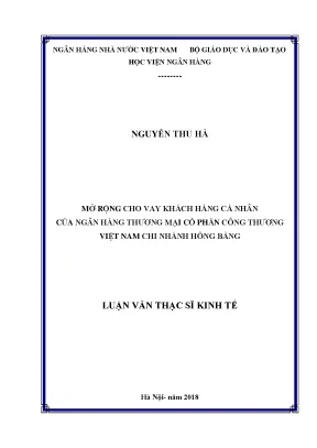 Mở Rộng Cho Vay Khách Hàng Cá Nhân Tại Ngân Hàng Thương