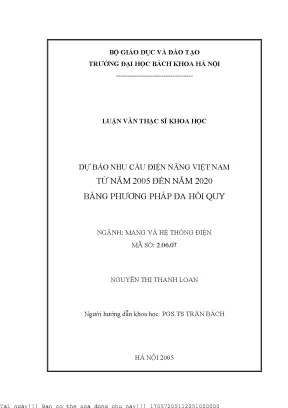 Dự Báo Nhu Cầu Điện Năng Việt Nam Giai Đoạn 2005-2020