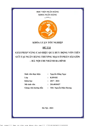Giải Pháp Nâng Cao Hiệu Quả Huy Động Vốn Tiền Gửi Tại