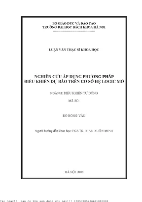 Nghiên Cứu Phương Pháp Điều Khiển Dự Báo Trên Cơ Sở Hệ 