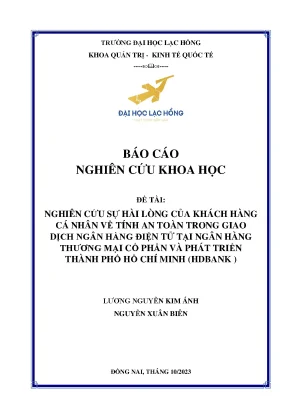 Nghiên Cứu Sự Hài Lòng Của Khách Hàng Về Tính An Toàn 