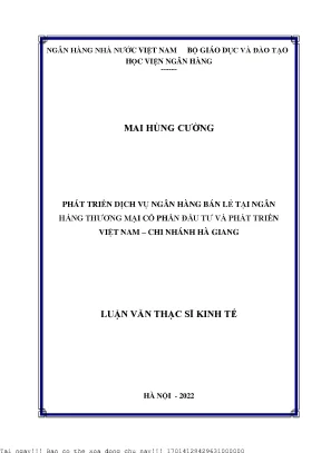 Phát Triển Dịch Vụ Ngân Hàng Bán Lẻ Tại BIDV Hà Giang