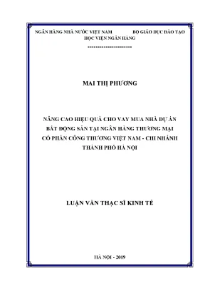 Nâng Cao Hiệu Quả Cho Vay Mua Nhà Dự Án Bất Động Sản Tại