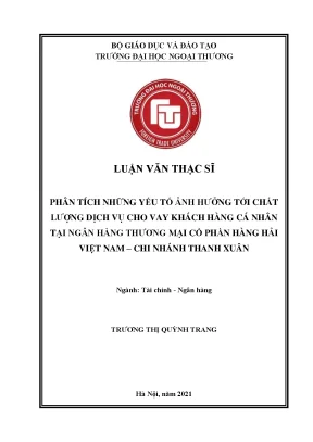 Phân Tích Chất Lượng Dịch Vụ Cho Vay Khách Hàng Cá Nhân