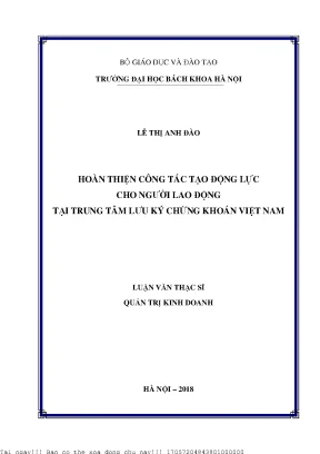 Cải Thiện Động Lực Làm Việc Tại Trung Tâm Lưu Ký Chứng