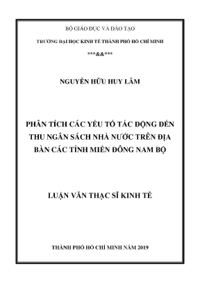Phân Tích Các Yếu Tố Tác Động Đến Thu Ngân Sách Nhà Nước