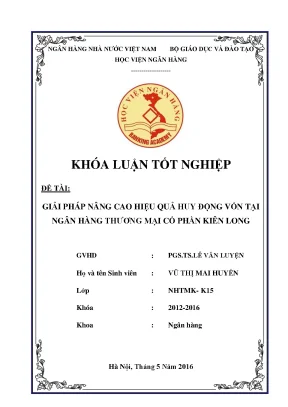 Giải Pháp Nâng Cao Hiệu Quả Huy Động Vốn Tại Ngân Hàng