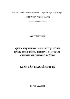 Quản Trị Rủi Ro Lãi Suất Tại Ngân Hàng TMCP Công Thương