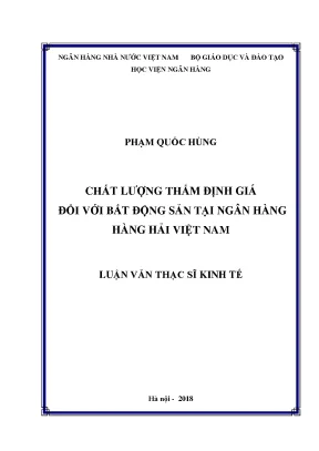 Chất lượng thẩm định giá bất động sản tại Ngân hàng Hàng