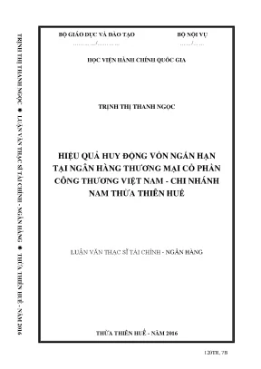 Nâng Cao Hiệu Quả Huy Động Vốn Ngắn Hạn Tại Ngân Hàng