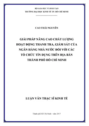 Giải Pháp Nâng Cao Chất Lượng Thanh Tra Ngân Hàng Tại TP.HCM
