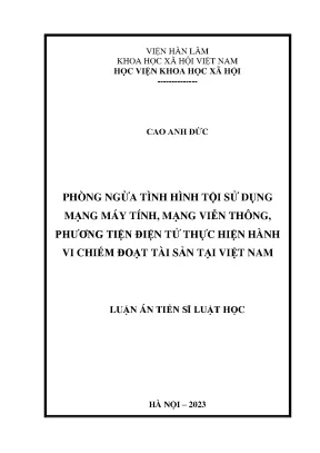 Phòng Ngừa Tội Phạm Sử Dụng Mạng Máy Tính và Phương Tiện
