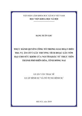 Thực Hành Quyền Công Tố Trong Điều Tra Vụ Án Cố Ý Gây
