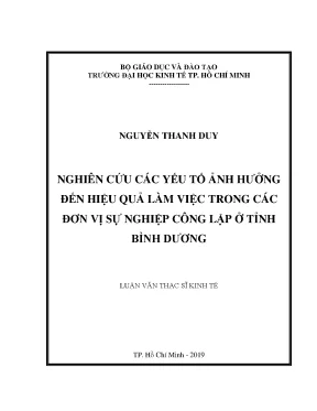 Nghiên Cứu Yếu Tố Ảnh Hưởng Đến Hiệu Quả Làm Việc Tại