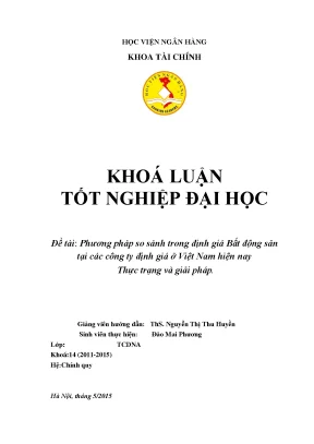 Phương Pháp So Sánh Trong Định Giá Bất Động Sản Tại Việt