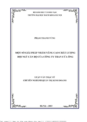 Giải Pháp Nâng Cao Chất Lượng Đội Ngũ Cán Bộ Quản Lý Tại