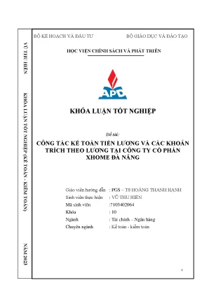 Công Tác Kế Toán Tiền Lương Tại Công Ty Cổ Phần Xhome Đà