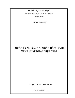 Quản Lý Nợ Xấu Tại Ngân Hàng TMCP Xuất Nhập Khẩu Việt