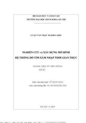 Nghiên Cứu và Xây Dựng Hệ Thống Dò Tìm Xâm Nhập Thời 