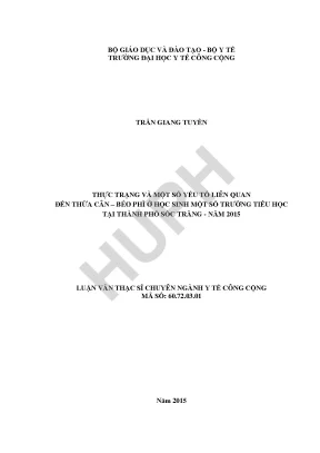 Thực Trạng Thừa Cân và Béo Phì Ở Học Sinh Tiểu Học Tại