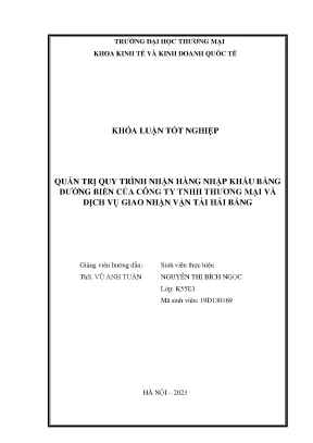 Quản Trị Quy Trình Nhận Hàng Nhập Khẩu Bằng Đường Biển