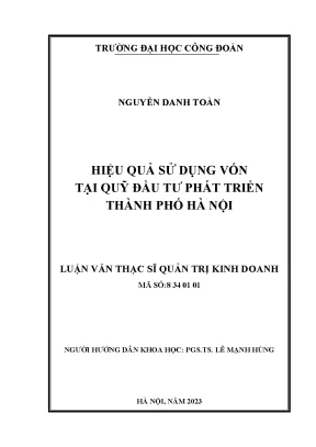 Nâng Cao Hiệu Quả Sử Dụng Vốn Tại Quỹ Đầu Tư Phát Triển