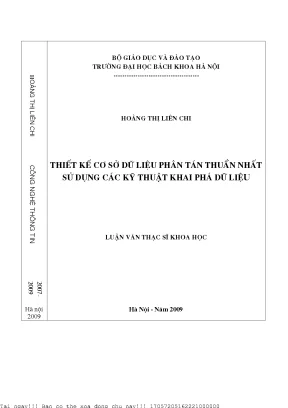 Thiết Kế Cơ Sở Dữ Liệu Phân Tán: Ứng Dụng Kỹ Thuật Khai