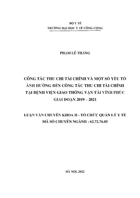 Công Tác Thu Chi Tài Chính Tại Bệnh Viện Giao Thông Vận 