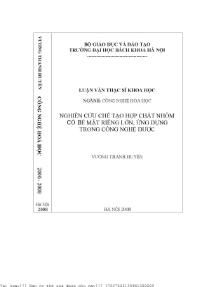 Hợp Chất Nhôm Bề Mặt Riêng Lớn: Ứng Dụng Trong Ngành Dược