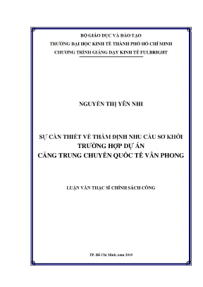Thẩm Định Nhu Cầu Dự Án Cảng Trung Chuyển Quốc Tế Vân