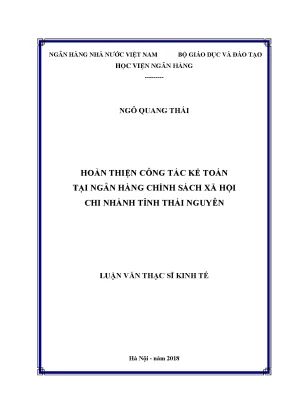 Hoàn thiện công tác kế toán tại Ngân hàng Chính sách xã