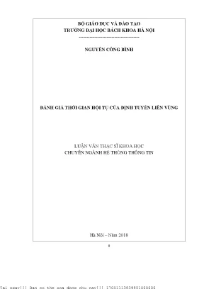 Đánh Giá Thời Gian Hội Tụ Trong Định Tuyến Liên Vùng